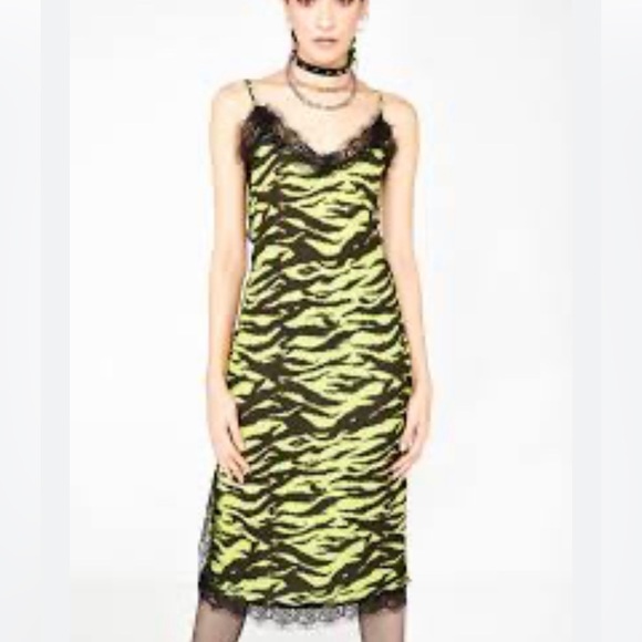 ZEBRA PRINT LACE SLIP DRESS - Picture 2 of 8